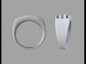 stylish men diamond ring 3D Print Model