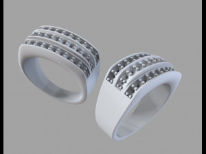 stylish men diamond ring 3D Druckmodell