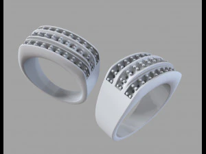 stylish men diamond ring 3D Print Model