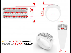 stylish men diamond ring 3D Druckmodell