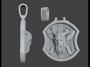 pendant warrior with axes 3D Baskı Modeli