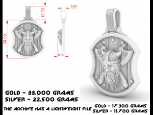 pendant warrior with axes 3D Baskı Modeli