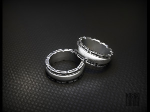 silver ring with patterns on the sides 3D प्रिंट मॉडल