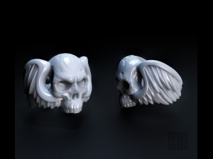 skull wings ring 3D Print Model