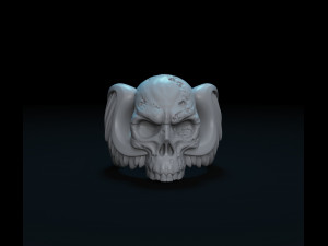 skull wings ring 3D 프린트 모델