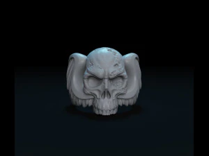 skull wings ring 3D Print Model