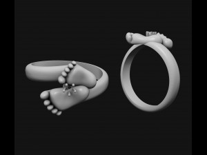 baby foot ring Model Cetak 3D
