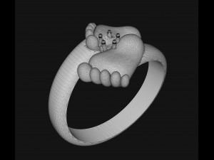 baby foot ring Model Cetak 3D