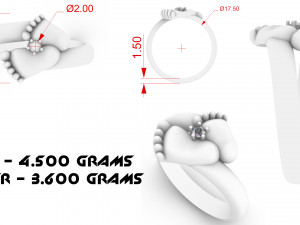 baby foot ring Model Cetak 3D