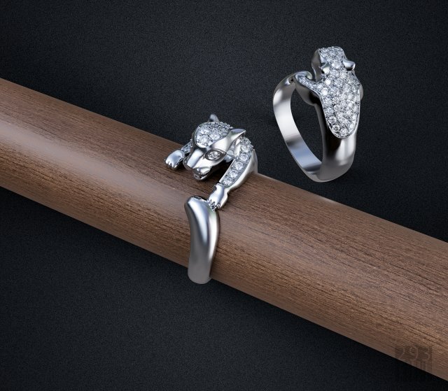 ring cheetah with diamonds Model Cetak 3D .c4d .max .obj .3ds .fbx .stl .blend 