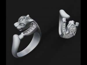 ring cheetah with diamonds Model Cetak 3D