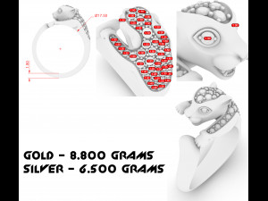ring cheetah with diamonds Model Cetak 3D