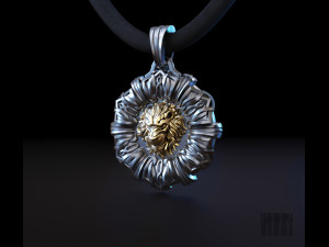 lion pendant with patterns 3D 프린트 모델