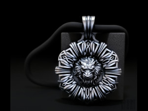 lion pendant with patterns 3D 打印模型