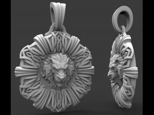 lion pendant with patterns 3D Print Model
