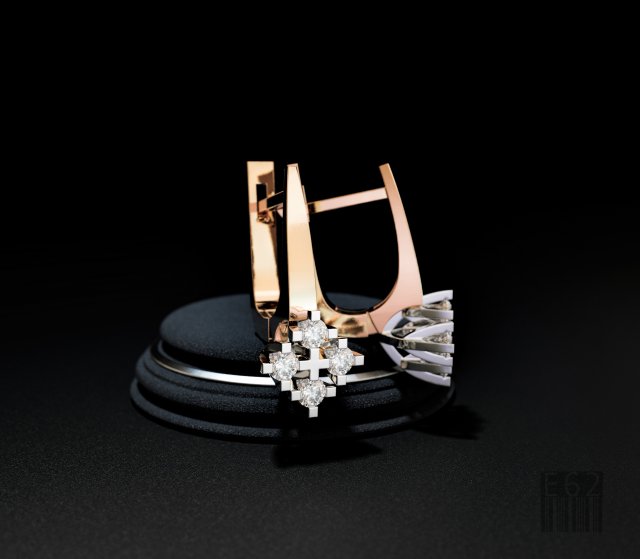 diamond earrings Model Cetak 3D .c4d .max .obj .3ds .fbx .stl .blend 