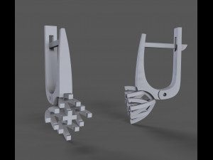 diamond earrings Model Cetak 3D