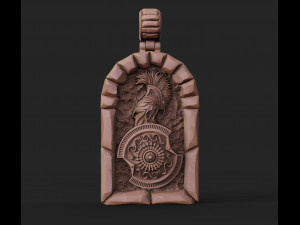 silver pendant of the warrior 3D Print Model