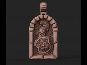silver pendant of the warrior 3D Print Model