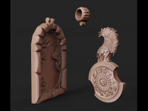 silver pendant of the warrior 3D Print Model