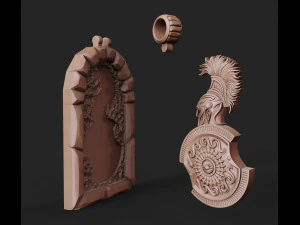 silver pendant of the warrior 3D Print Model