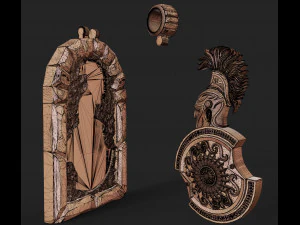 silver pendant of the warrior 3D Print Model