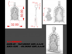 silver pendant of the warrior 3D Print Model
