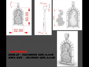 silver pendant of the warrior 3D Print Model
