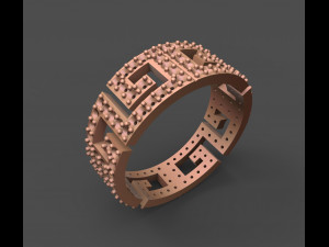 womens ring with stones and patterns 3D-printmodel