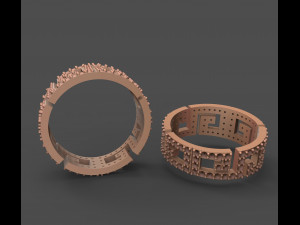 womens ring with stones and patterns 3D-printmodel