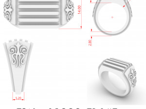 men silver ring with a pattern 3D Baskı Modeli