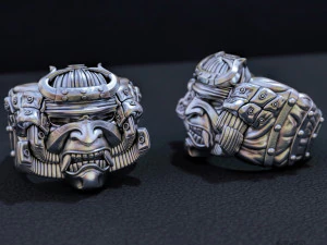 silver samurai ring 3D Print Model