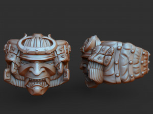 silver samurai ring 3D प्रिंट मॉडल