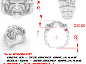 silver samurai ring 3D प्रिंट मॉडल