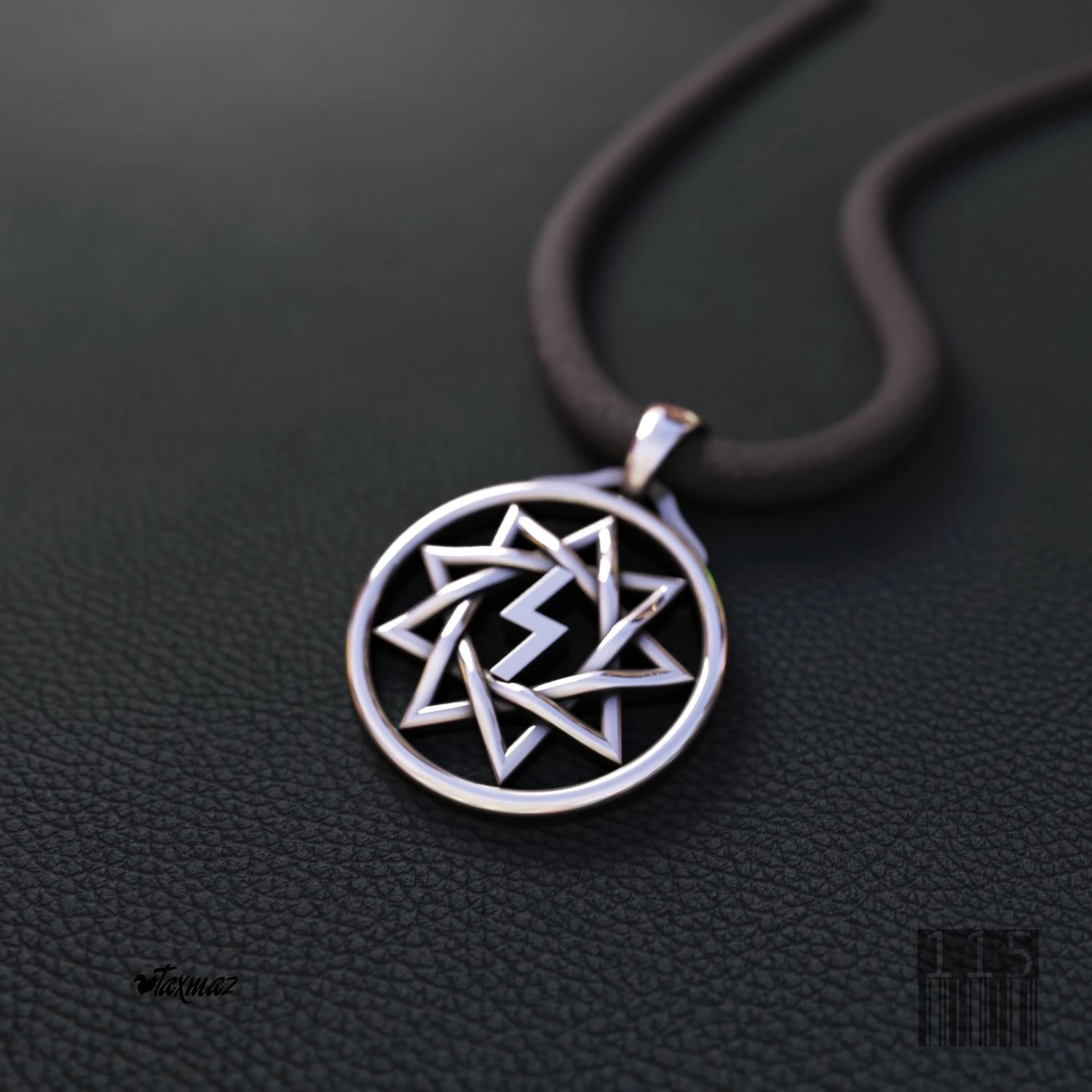 silver pendant star inglii 3D Print Model .c4d .max .obj .3ds .fbx .stl .blend