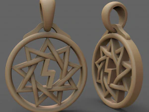 silver pendant star inglii 3D Print Model