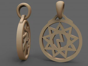 silver pendant star inglii 3D Print Model