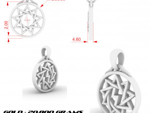 silver pendant star inglii Modelo de Impressão 3D