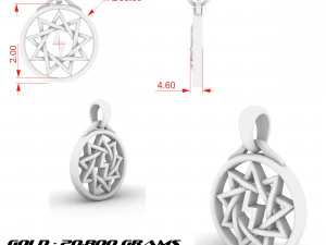 silver pendant star inglii 3D Print Model