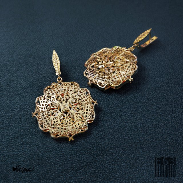 earrings with patterns 3Dプリントモデル .c4d .max .obj .3ds .fbx .stl .blend