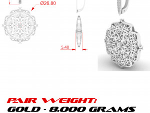 earrings with patterns 3Dプリントモデル