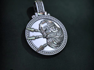 prajurit liontin viking Model Cetak 3D