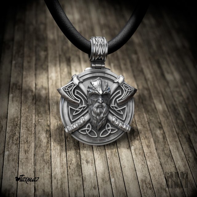 pendant warrior with axes 3D 打印模型 .c4d .max .obj .3ds .fbx .stl .blend 