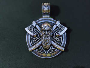 pendant warrior with axes 3D 打印模型