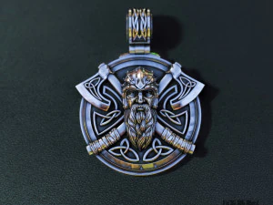 pendant warrior with axes 3D Print Model