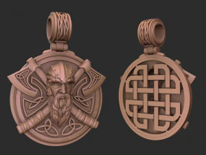pendant warrior with axes 3D Print Model