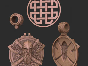 pendant warrior with axes 3D Print Model