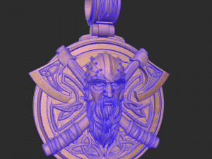 pendant warrior with axes 3D 打印模型