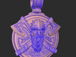 pendant warrior with axes 3D Print Model