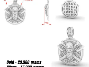 pendant warrior with axes 3D Print Model